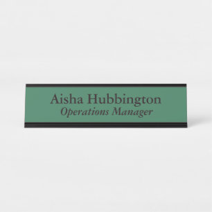 Operations Manager Green Desk Name Plate