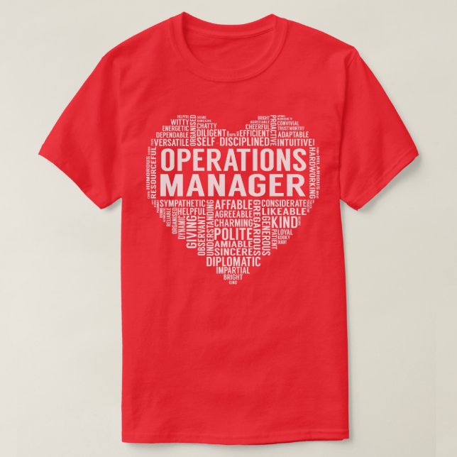 Operations Manager Heart T-Shirt (Design Front)