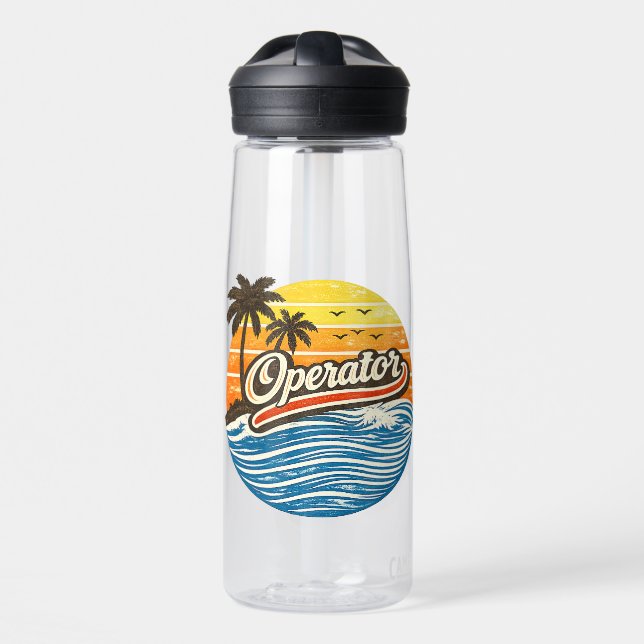 Operator Retro Sunset Design Water Bottle (Front)