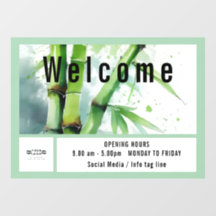Operning hours logo Welcome Door / Window Cling