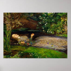 Ophelia, 1851 by John Everett Millais Poster