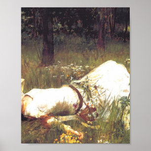 Ophelia 1889 By John William Waterhouse Poster
