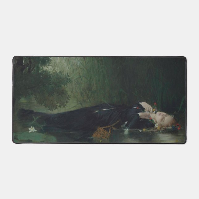 Ophelia Art by Jean Baptiste Bertrand  Desk Mat (Front)