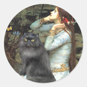 Ophelia - black Persian cat Classic Round Sticker