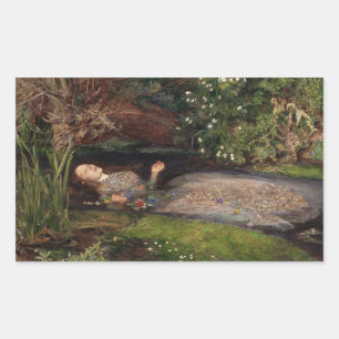 Ophelia by John Everett Millais Rectangular Sticker