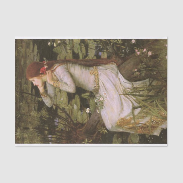 Ophelia by John William Waterhouse Tissue Paper (Front)
