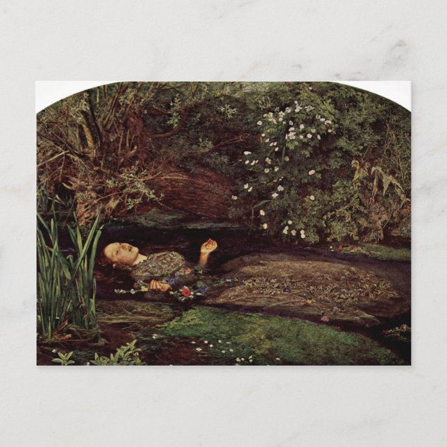 Ophelia By Millais, John Everett (Best Quality) Postcard (Front)