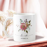 Ophelia Cottagecore Dusty Pink Floral Bride Coffee Mug<br><div class="desc">Celebrate your love story with the timeless beauty of the "Ophelia Floral" wedding collection in the dusty pink colorway, designed to evoke romance and elegance. This wedding suite features hand-painted watercolor flowers and delicate foliage, capturing the grace and charm of a garden-inspired wedding. Perfect for those seeking a refined yet...</div>