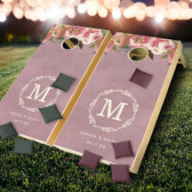 Ophelia Cottagecore Pink Floral Wedding Monogram