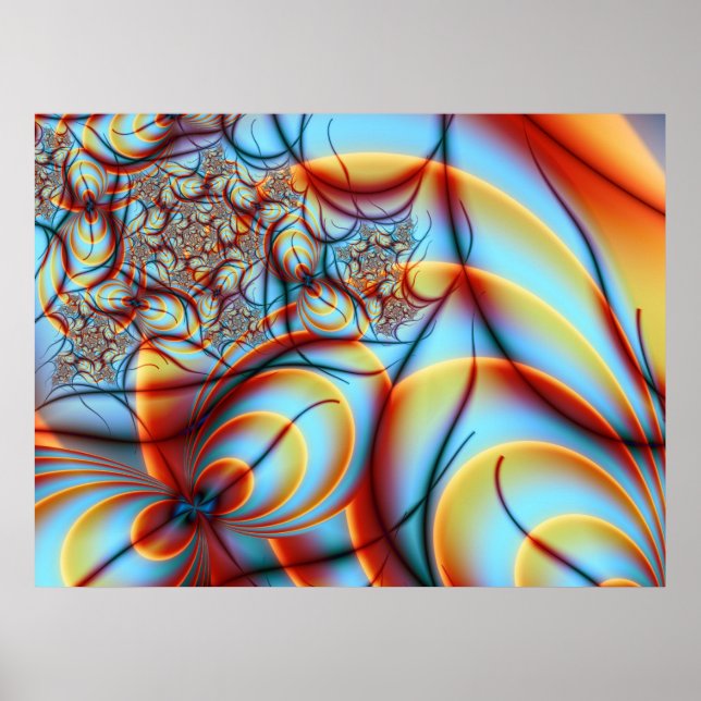 Ophelia Fine Abstract Fractal Art Poster (Front)