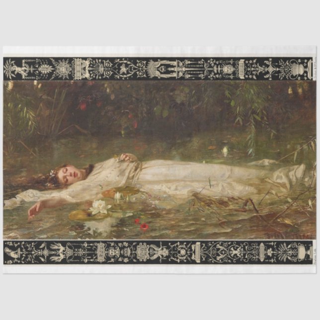 Ophelia Floating in the River by Heyer Tissue Paper (Front)
