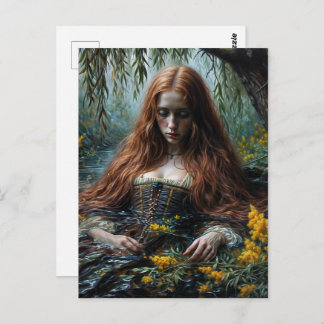 Ophelia Half-Submerged Original Art  Postcard