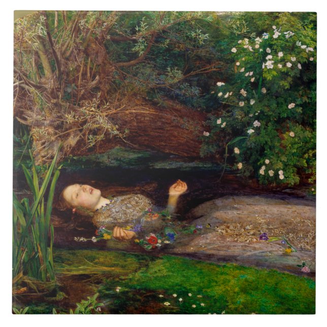Ophelia, John Everett Millais Tile (Front)