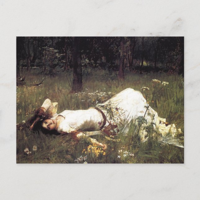 Ophelia Lying in the Meadow Postcard (Front)