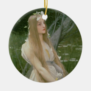 Ophelia (oil on canvas) ceramic tree decoration