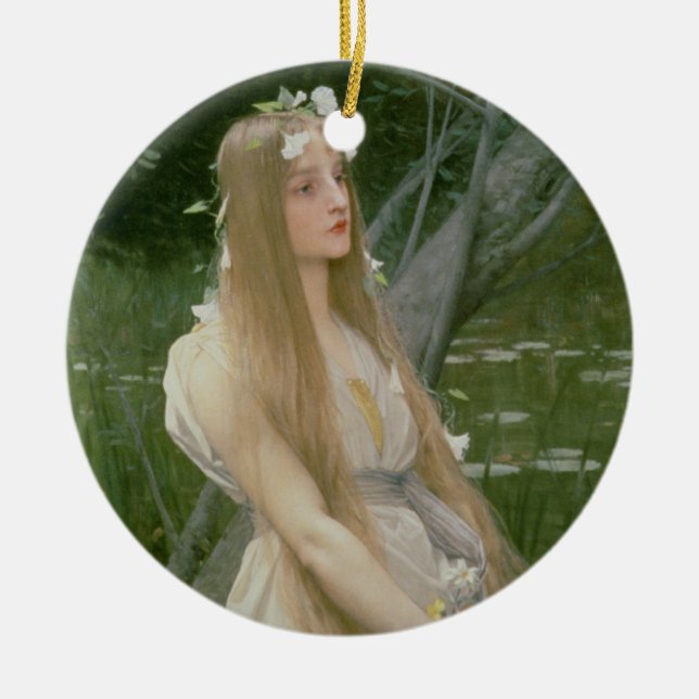 Ophelia (oil on canvas) ceramic tree decoration (Front)
