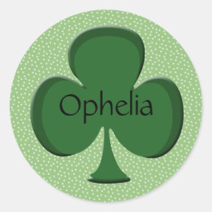 Ophelia Personalised Irish Shamrock Stickers