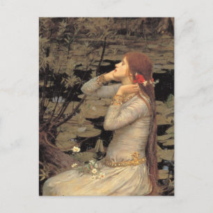Ophelia with Streaming Red Hair Postcard