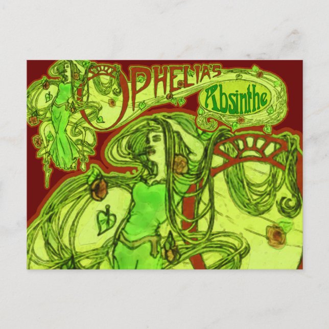Ophelia's Absinthe Postcard (Front)