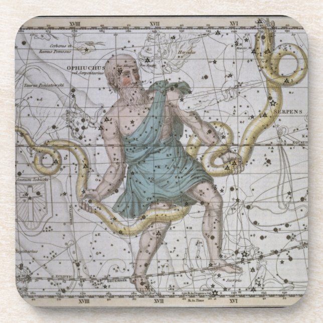 Ophiuchus or Serpentarius, from 'A Celestial Atlas Coaster (Front)