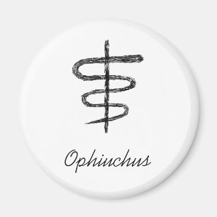 Ophiuchus. Zodiac Sign. Black Sketch. Magnet