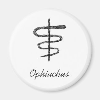 Ophiuchus. Zodiac Sign. Black Sketch. Magnet