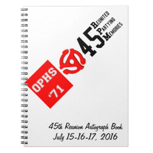 OPHS '71 45rpm Autograph Book/Notebook (80 Pgs) Notebook