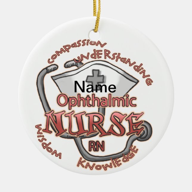 Ophthalmic Nurse Axiom Ceramic Tree Decoration (Front)
