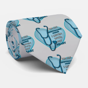 Ophthalmic Nurse Blue Heart Tie