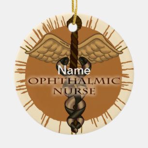 Ophthalmic Nurse Caduceus Ceramic Tree Decoration