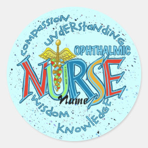 Ophthalmic Nurse Motto custom name Sticker