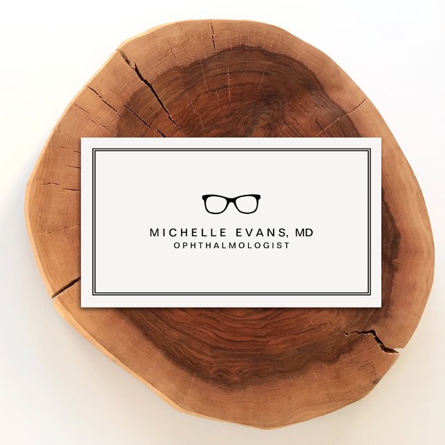 Ophthalmologist Black and Ivory Business Cards (Creator Uploaded)