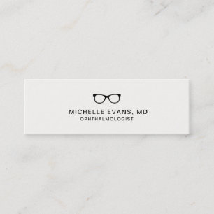 Ophthalmologist Black Eyeglasses Logo Mini Business Card