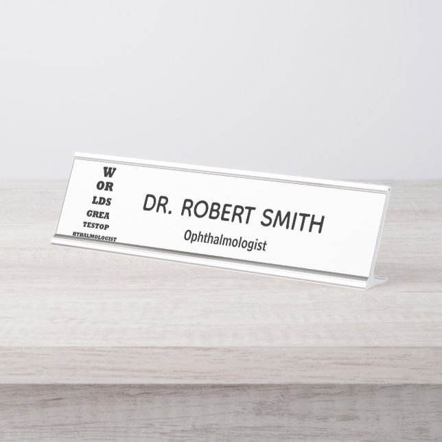 "Ophthalmologist" Name Plate (Front)