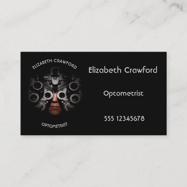 Ophthalmologist Optometrist Optician Test Vision Business Card (Front)