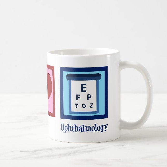 Ophthalmologist Peace Love Ophthalmology Coffee Mug (Right)