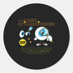 Ophthalmologist Retro Eye Doctor Gift Optometry Nu Classic Round Sticker