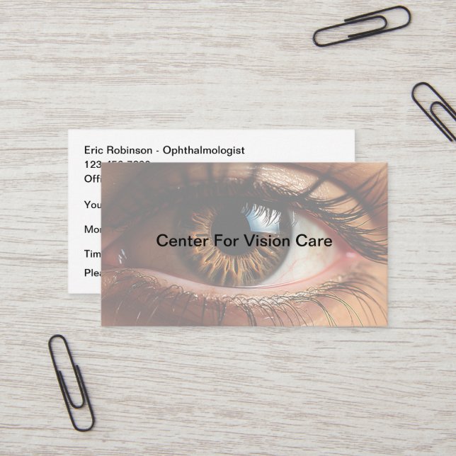 Ophthalmology Vision Care Appointment Cards  (Front/Back In Situ)