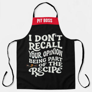 Opinion Recipe Apron - I Dont Recall Kitchen Humou
