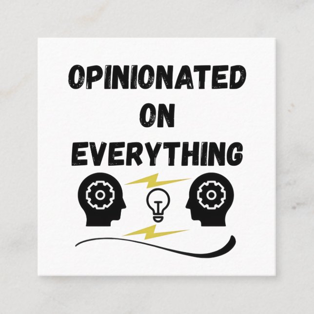 Opinionated On Everything Square Business Card (Front)