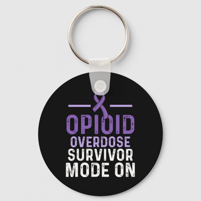 Opioid Overdose Awareness Warrior Survivor 10  Key Ring (Front)