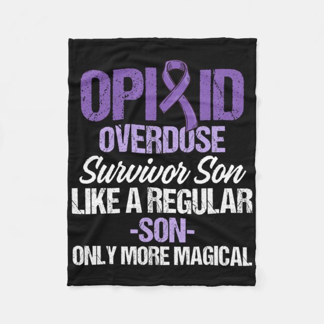 Opioid Overdose Awareness Warrior Survivor 11  Fleece Blanket (Front)