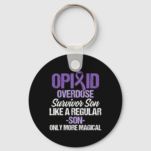 Opioid Overdose Awareness Warrior Survivor 11  Key Ring (Front)