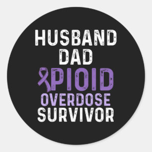 Opioid Overdose Awareness Warrior Survivor 16 Classic Round Sticker