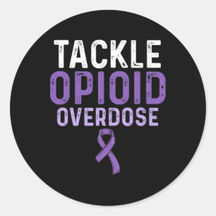 Opioid Overdose Awareness Warrior Survivor 18 Classic Round Sticker
