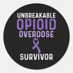 Opioid Overdose Awareness Warrior Survivor 19  Classic Round Sticker