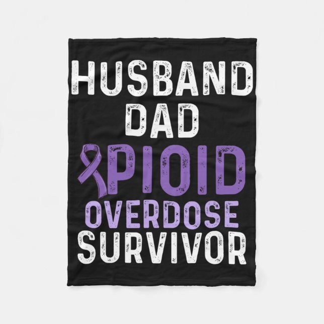 Opioid Overdose Awareness Warrior Survivor 1  Fleece Blanket (Front)