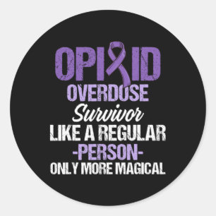 Opioid Overdose Awareness Warrior Survivor 23  Classic Round Sticker