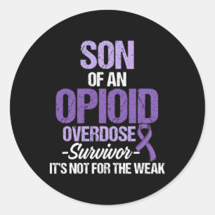 Opioid Overdose Awareness Warrior Survivor 37 Classic Round Sticker