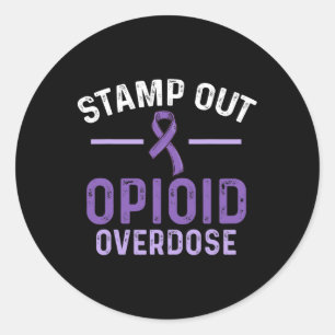 Opioid Overdose Awareness Warrior Survivor 41 Classic Round Sticker
